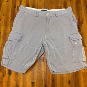 Mens Ralph Lauren pin-strip blue and white Cargo Shorts seersuckers size 40